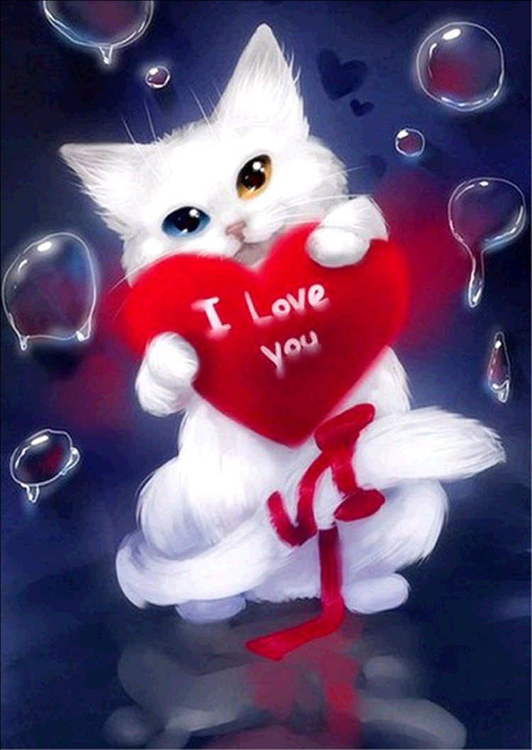 Милый кот с сердечками