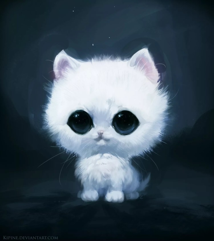 Мультяшные котята с большими глазами