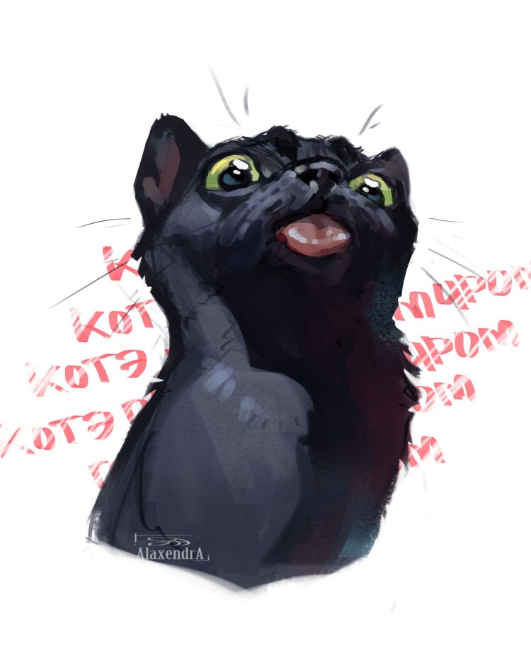 Аватар котенок с высунутым