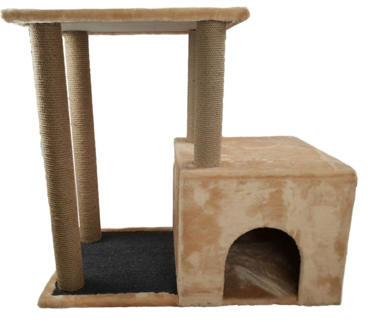 Комплекс-когтеточка REDPLASTIK ковролиновый 4-х уровневый с иск. Деревом