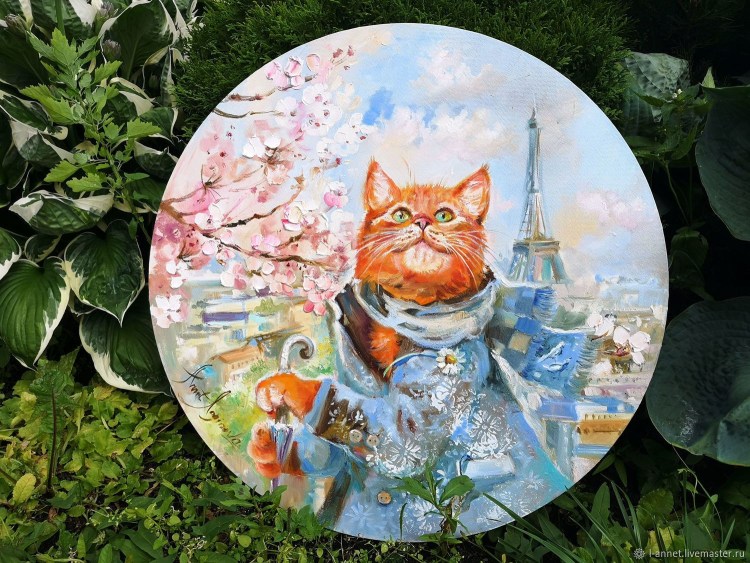 Котик в круглой рамке