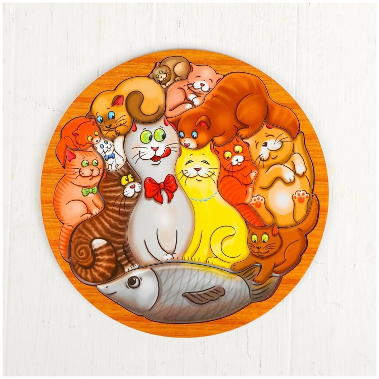 Кот на круглом холсте