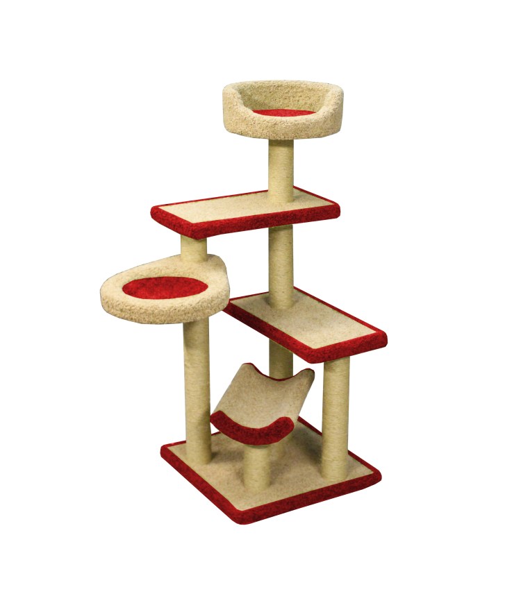 Комплекс ЗМ "Базилио" 2домика+тоннель+когтеточки+полки 96*30*90см