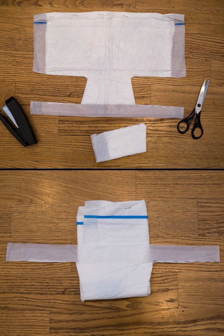 Памперс из пеленки для собаки