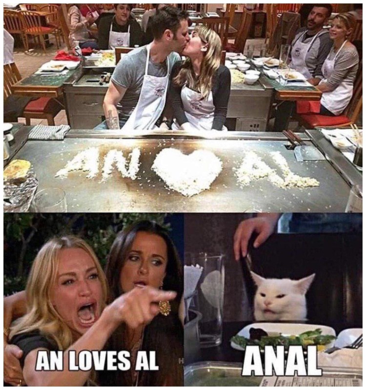 Мем с котом за столом