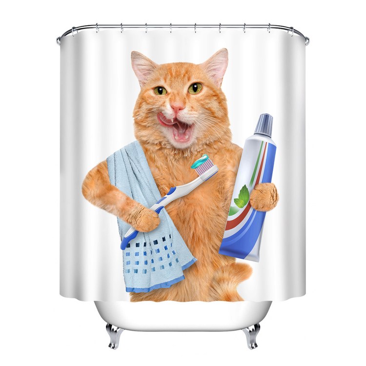 Коту чистят зубы гиф