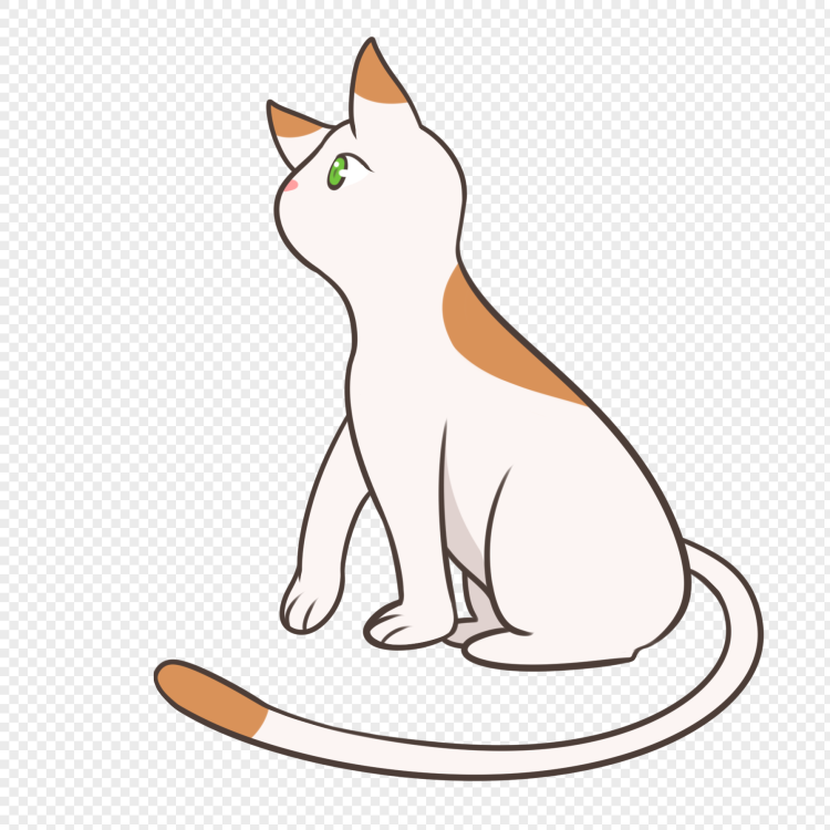 Нарисованный кот сбоку