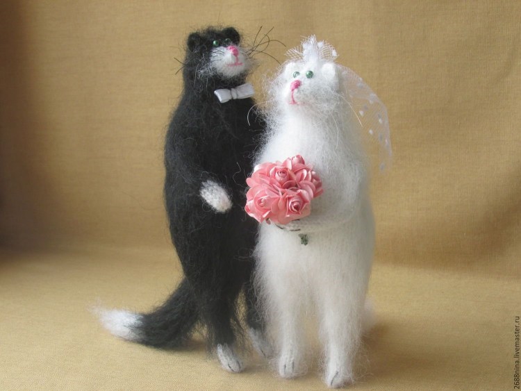 Кошки в свадебных нарядах