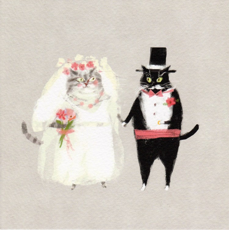 Кошки в свадебных нарядах
