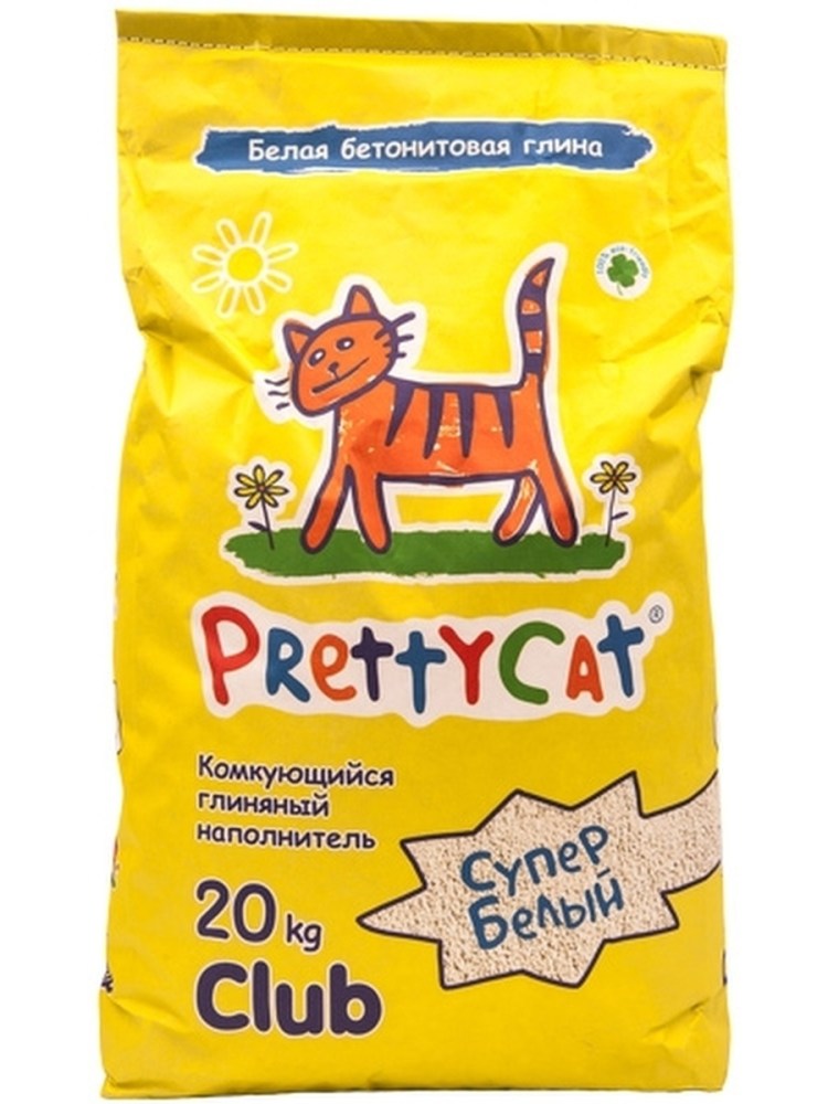 PRETTYCAT наполнитель комкующийся для кошачьих туалетов "супер белый" 10 кг