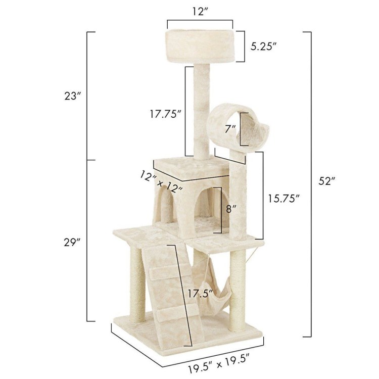 Комплекс д/кошек "Almera" бежевый/коричневый 106см
