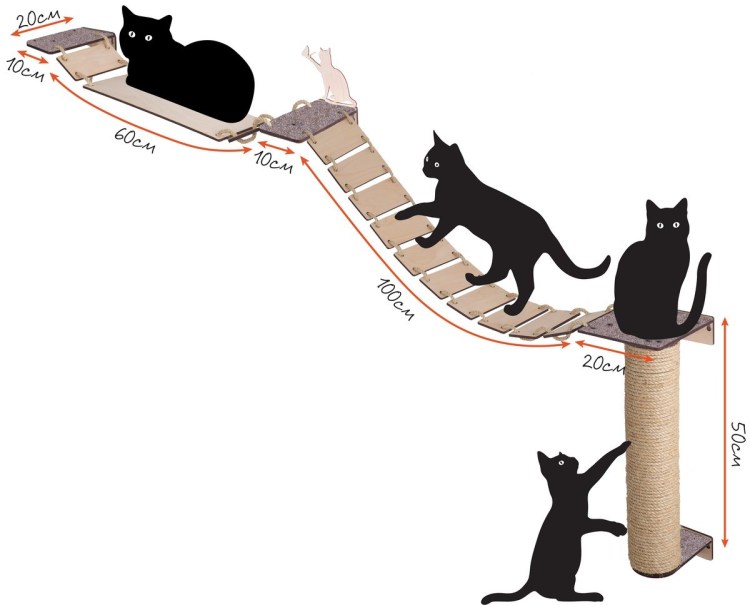 Игровой комплекс для кошек с размерами