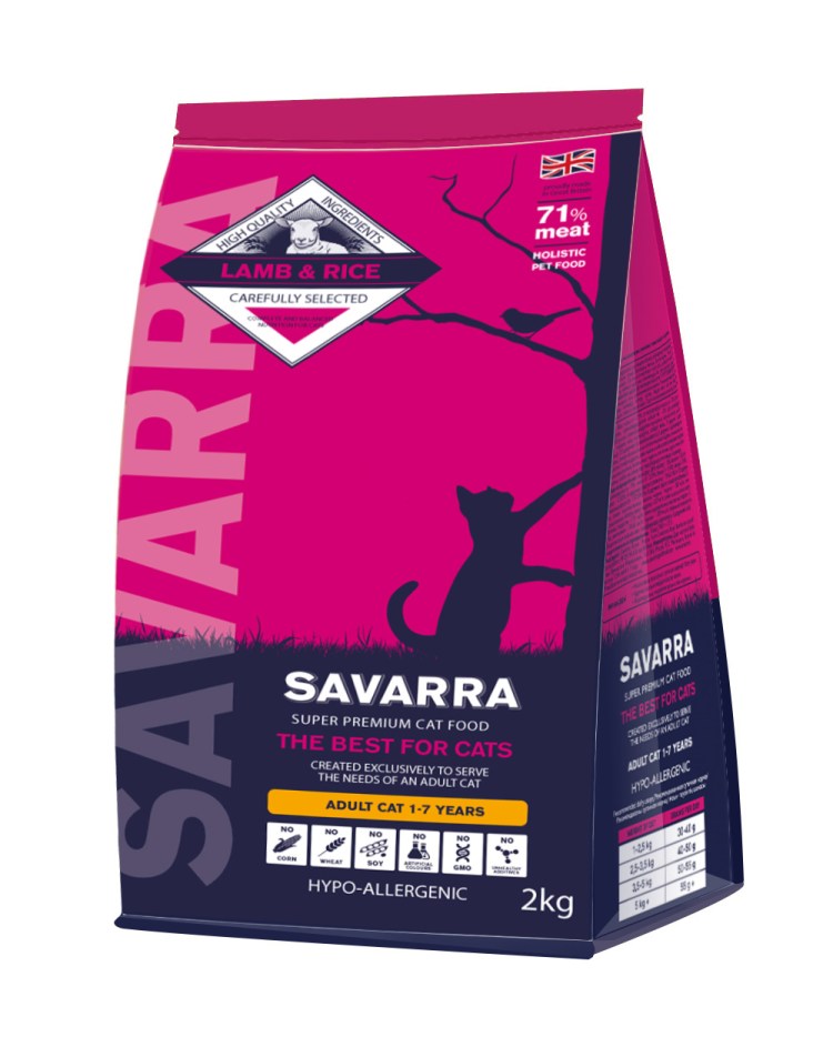 Корм для кошек SAVARRA С ягненком и с рисом 400 г