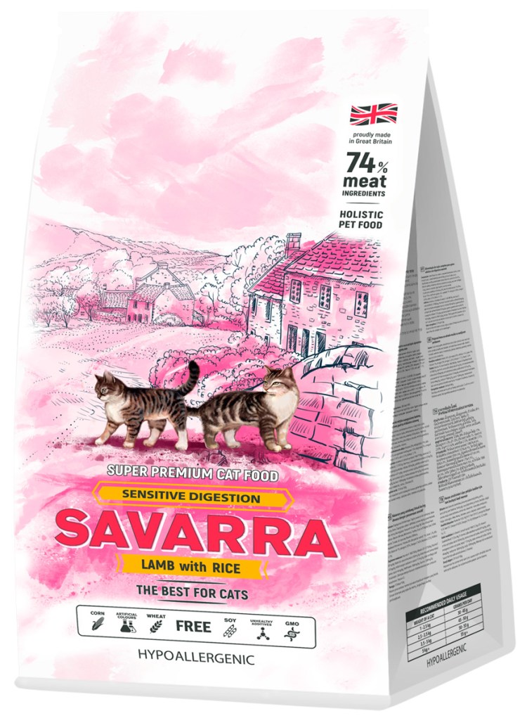 Корм для кошек SAVARRA С ягненком и с рисом 400 г