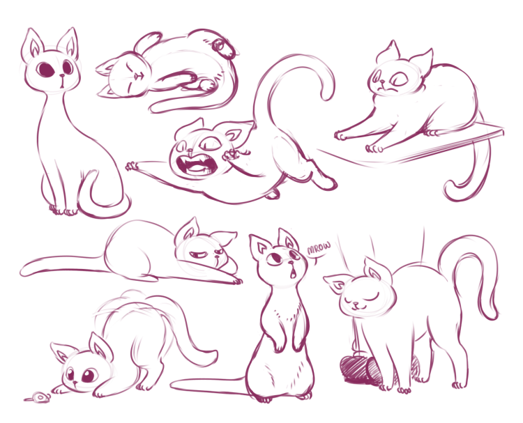 Кот лежит референс