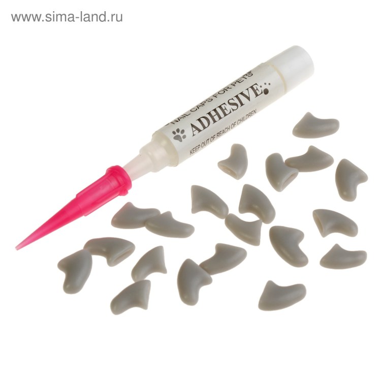 Когти накладные д/кошек "Mikoo" c-m9 20шт (прозрачные с блестками)