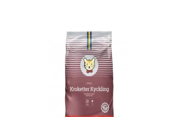 Шведский корм для собак с логотипом две оранжевые палочки и две точки