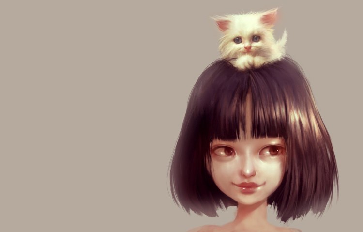 Кошка с челкой