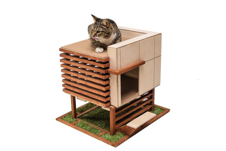 Фанерный домик для кошки