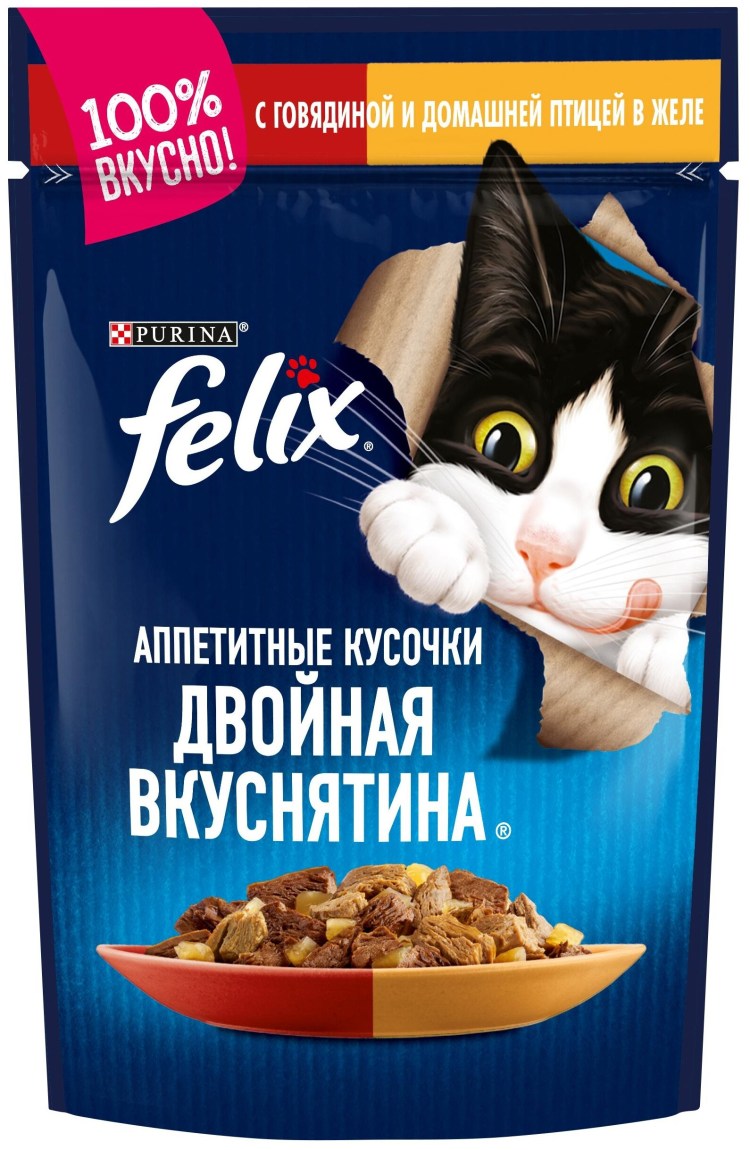 Felix корм для кошек желе 85г форель
