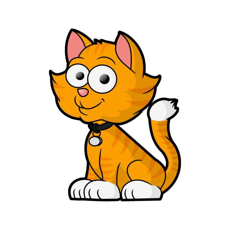 Рыжий кот мультяшный