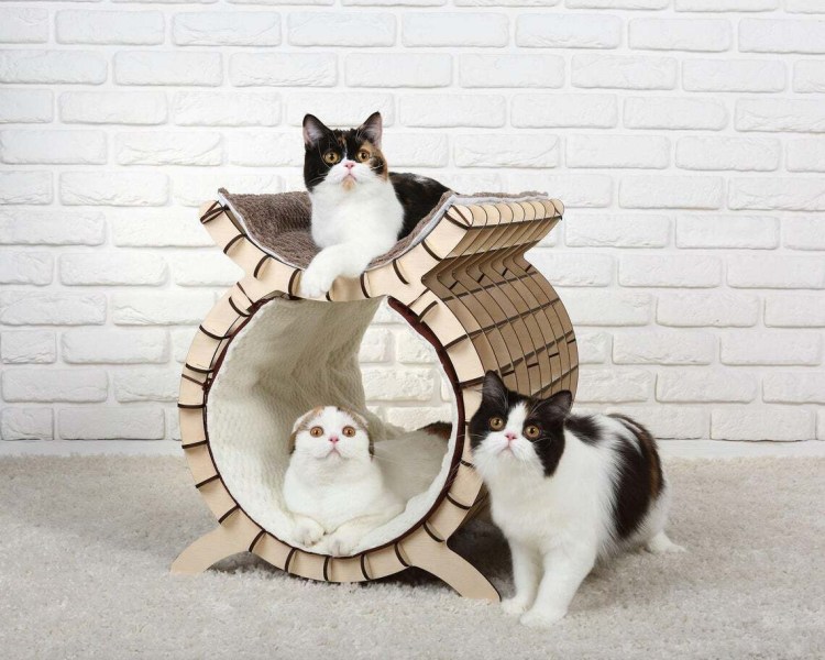 Фанерный домик для кошки