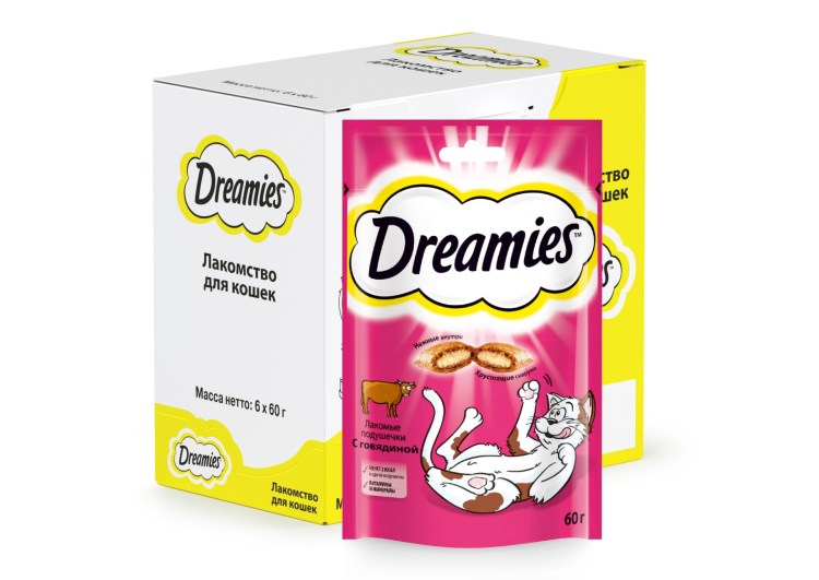 Лакомство для кошек TM dreamies с курицей 30 гр