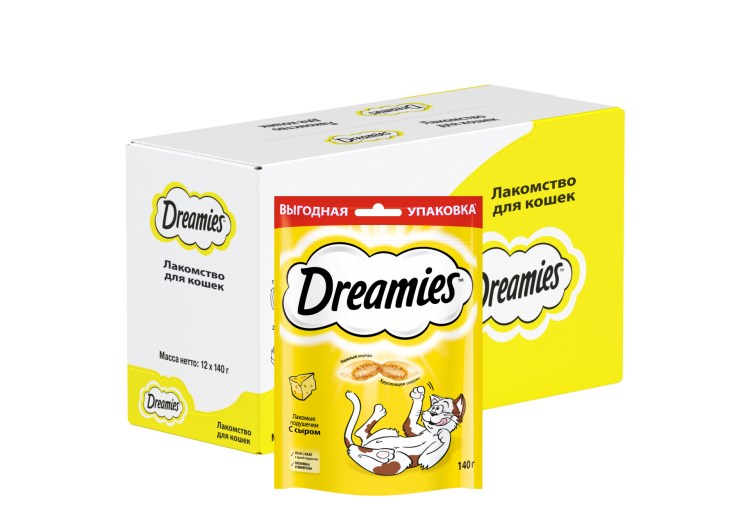 Dreamies лакомство для кошек с сыром : 60 гр