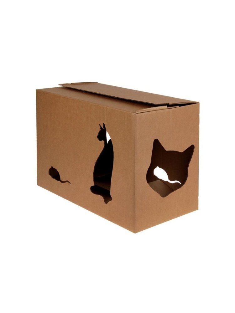 Домик для кошки из коробки
