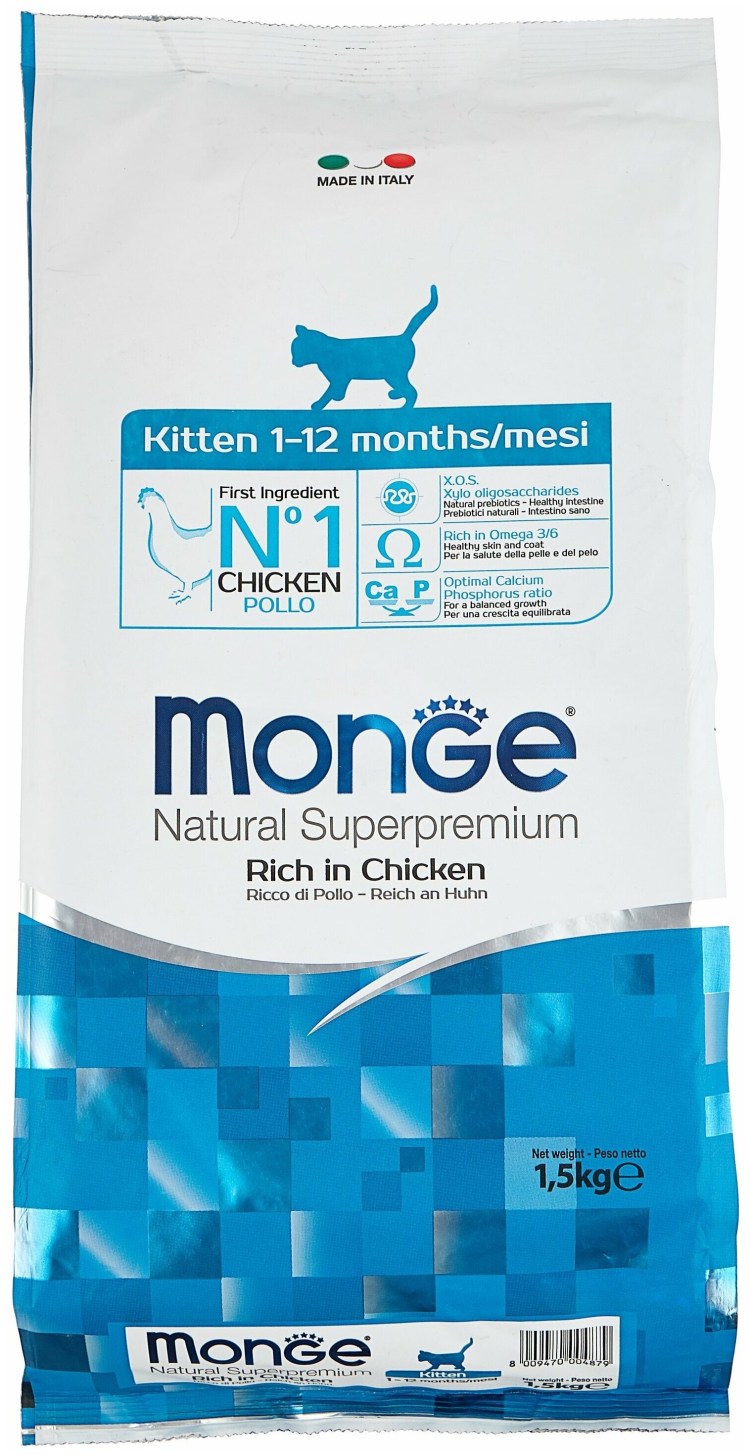 Корм для кошек Monge natural Superpremium с курицей 1.5 кг