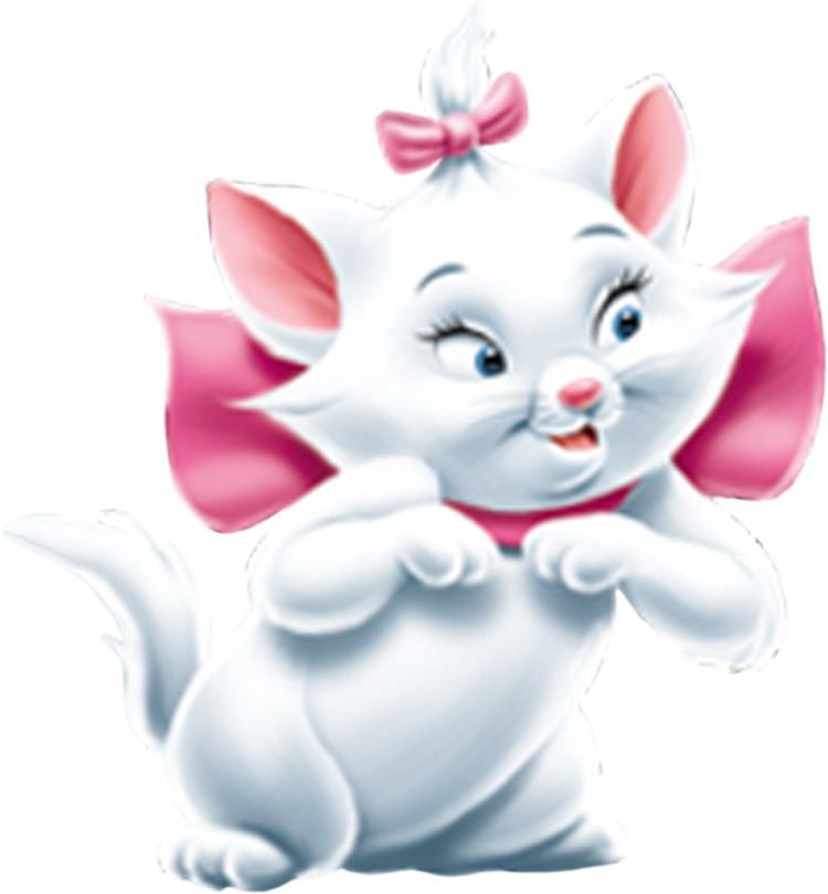 Белая кошечка мультяшная