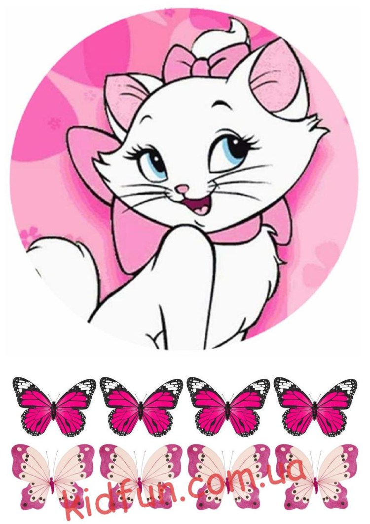 Кошечка белая с розовым бантиком