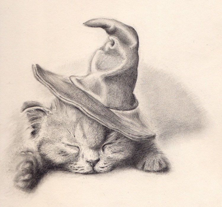 Кошка рисунок карандашом