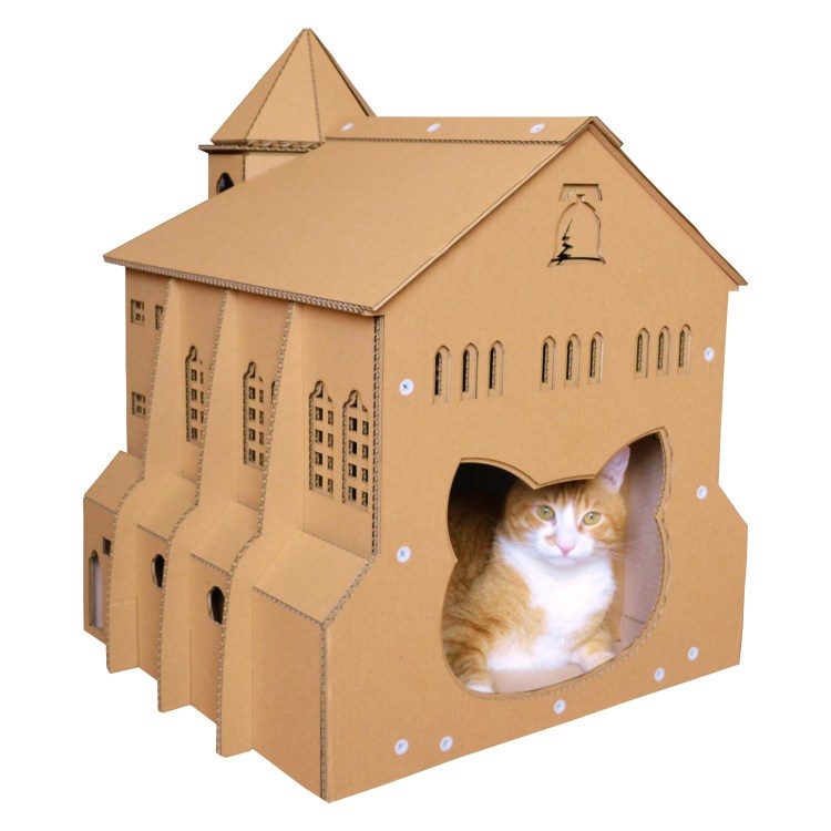 Домик для кошки из гофрокартона