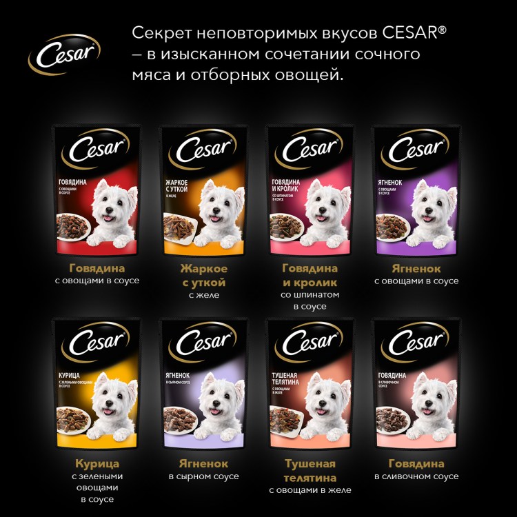 Цезарь для собак какой бывает