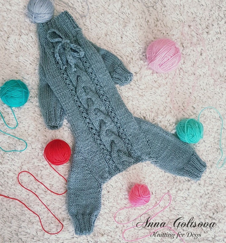 Вязаные комбинезоны для собаа