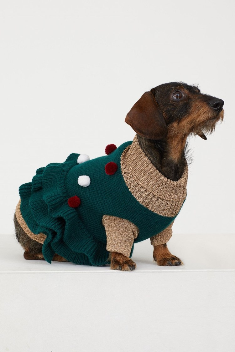 Вязаное платье для собачки