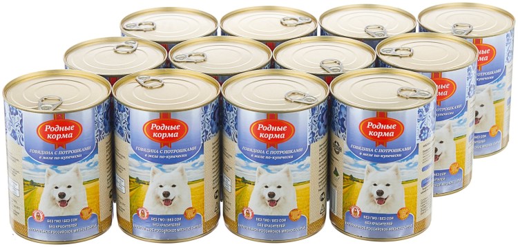 Родные корма для собак консервы 970 гр