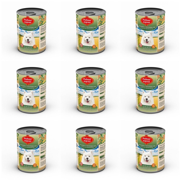 Корм для собак родные корма птица с потрошками в желе по-московски (0.970 кг) 12 шт.
