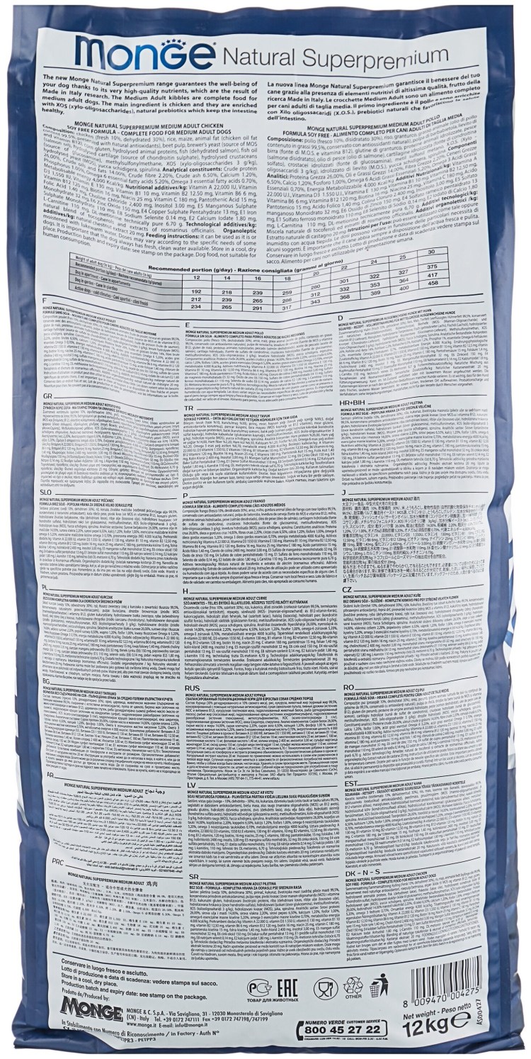 Monge ягненок и рис для щенков всех пород 15 кг