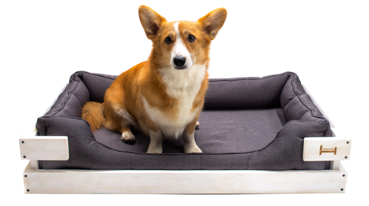 Деревянная кровать для собаки