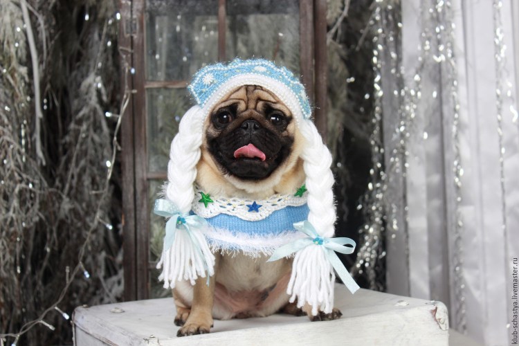 Костюм Снегурочки для собаки