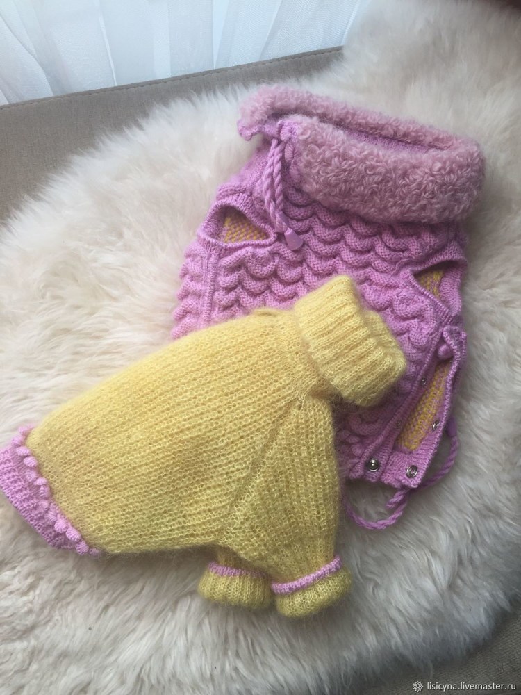 Вязаная безрукавка для собак