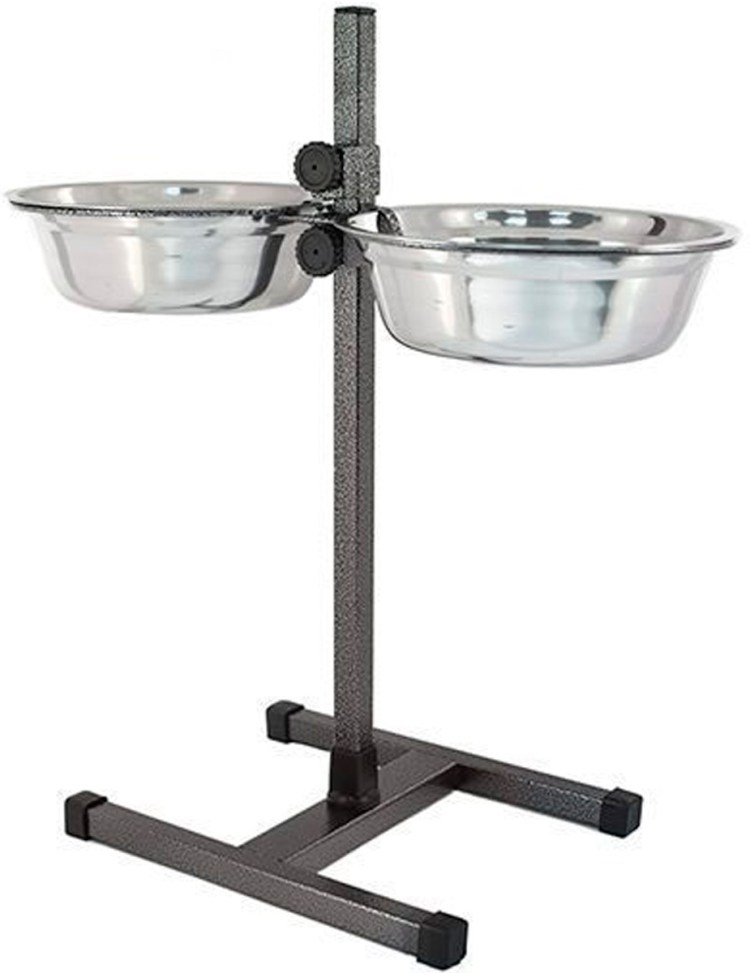 Кормушка регулируемая чип хамелеон, h 50см, 2*2,0л d24 миски металл