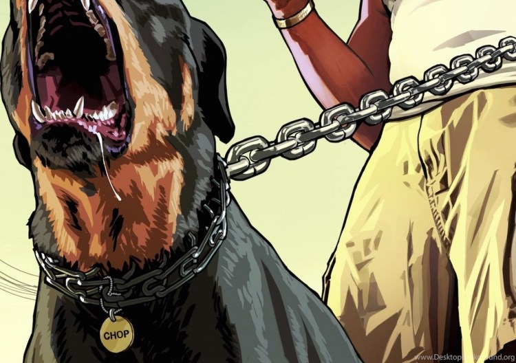 Франклин и Чоп ГТА 5 арт