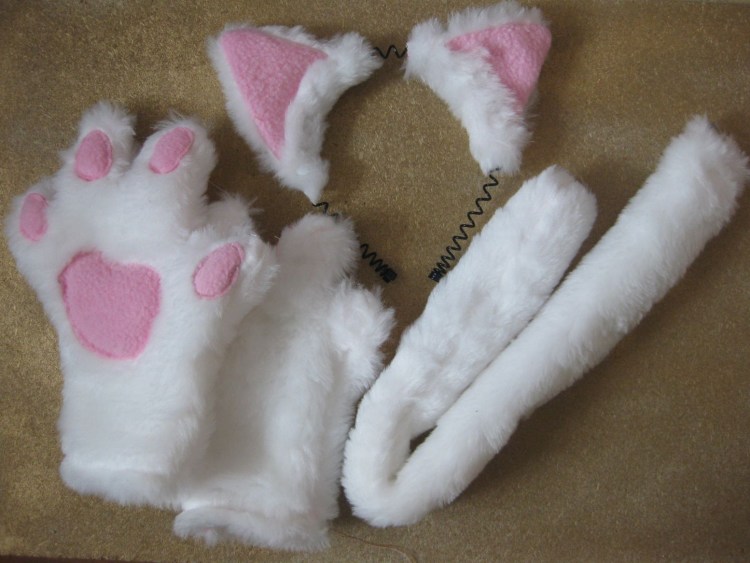 Перчатки для костюма котика