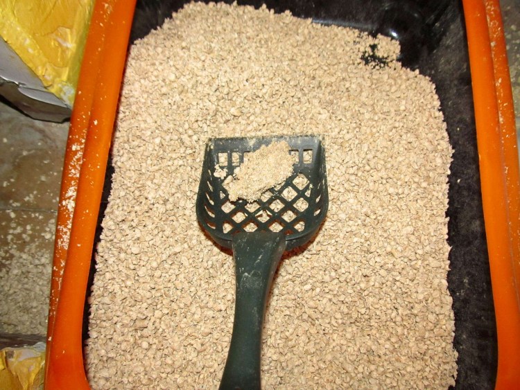 Упаковка наполнителя для кошачьего туалета