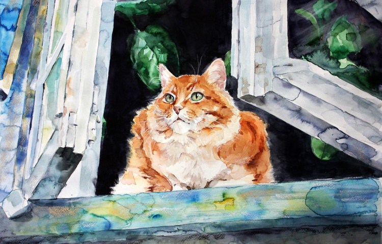 Художник Наталья Макушева рыжий кот