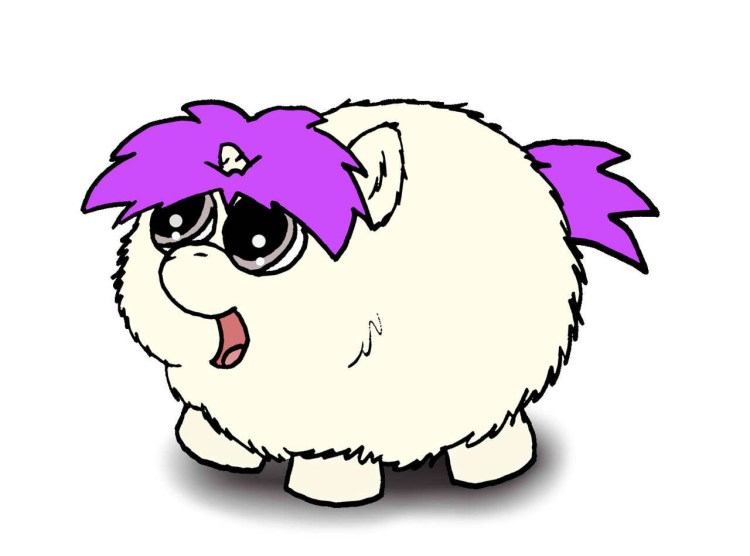 Fluffy long hair fat Pets Black and White for Kids