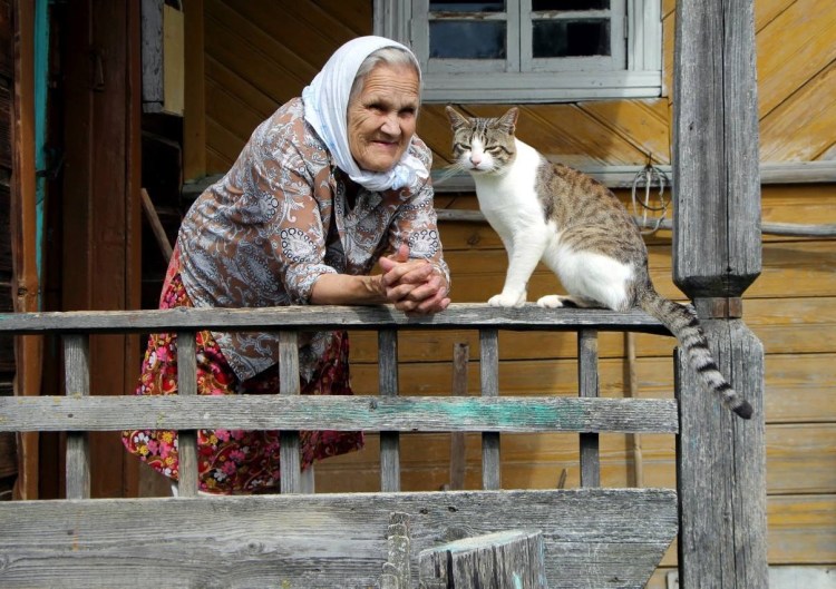 Старушка в деревне